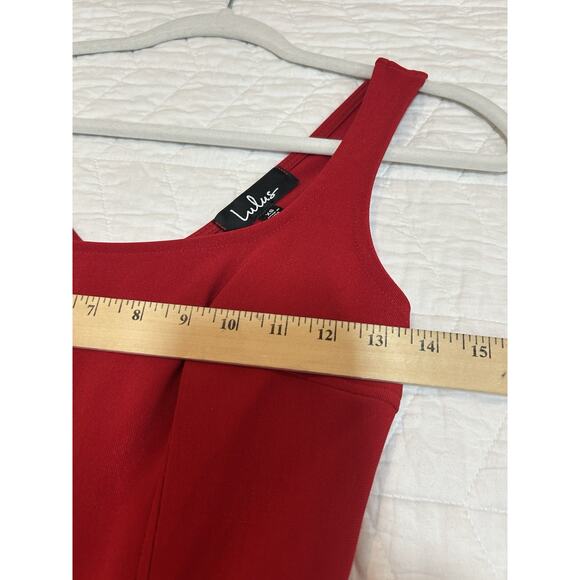 Lulu’s Dress Womens size XS Red Fit & Flare Dress back zip - Picture 6 of 8